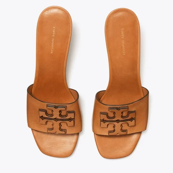 NWT Tory Burch Ines Mule Heeled Sandal 55 MM, Goat Leather, Size 9.5 - Picture 4 of 10